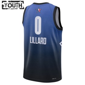 Barn All-Star 2023 Tröja Team 1 Damian Lillard 0 Nike Blå Swingman